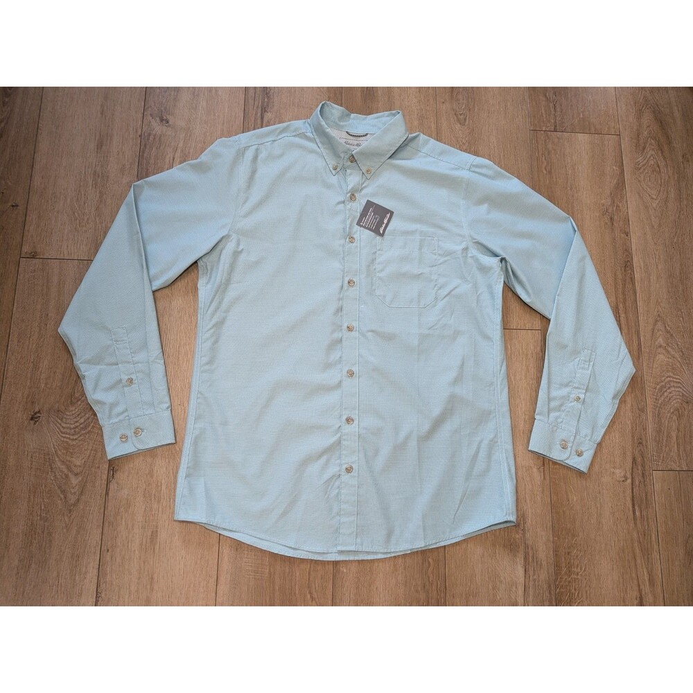 NWT $80 Eddie Bauer TRAVEX On The Go Shirt Poplin Button Up Long Sleeve TL